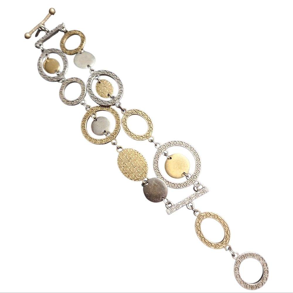 Premier Designs Two Tone Circle Link Bracelet